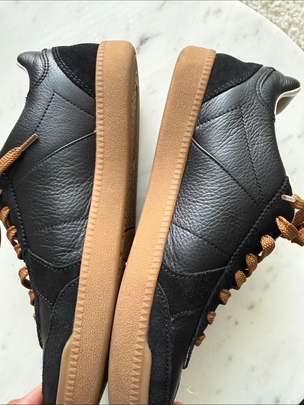 Coach Black Leather & Suede Women's Low-Top Sneakers with Gum Sole